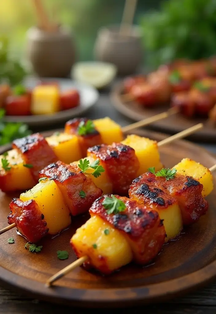 25 BBQ Pork Belly Recipes That Are Smoky and Sweet - 6. BBQ Pork Belly Skewers with Pineapple
