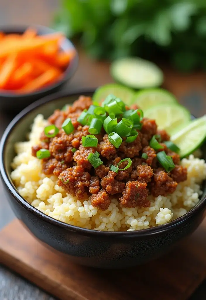 25 Chinese Ground Pork Recipes for Quick and Tasty Meals 159 25 Chinese Ground Pork Recipes for Quick and Tasty Meals - 25. Pork and Cauliflower Rice Bowl