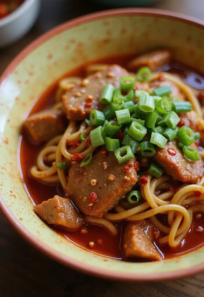 25 Chinese Ground Pork Recipes for Quick and Tasty Meals 11 25 Chinese Ground Pork Recipes for Quick and Tasty Meals - 3. Spicy Sichuan Pork Noodles