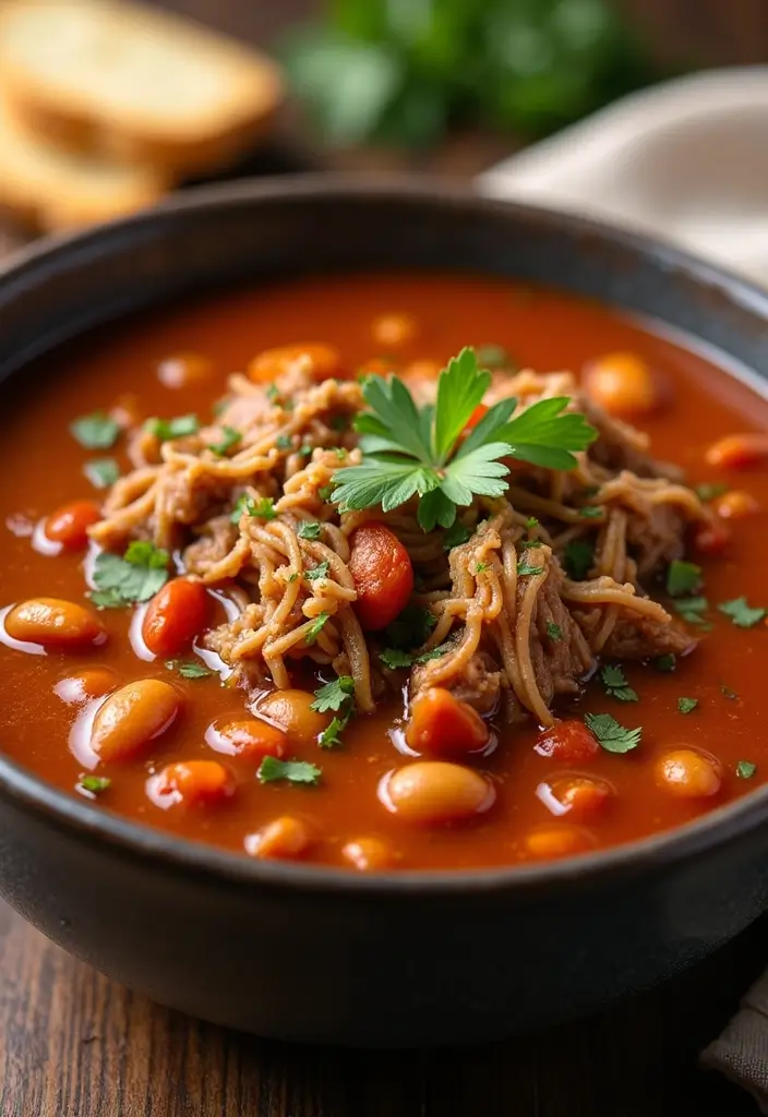 25 Delicious Recipes with Pulled Pork You’ll Want to Try Tonight 116 25 Delicious Recipes with Pulled Pork You’ll Want to Try Tonight - 18. Pulled Pork and Bean Soup