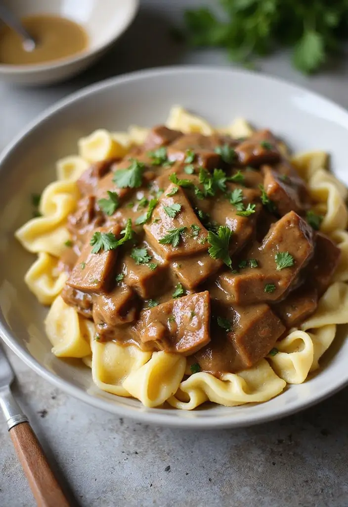 25 Delicious Recipes with Pulled Pork You’ll Want to Try Tonight 135 25 Delicious Recipes with Pulled Pork You’ll Want to Try Tonight - 21. Pulled Pork Stroganoff