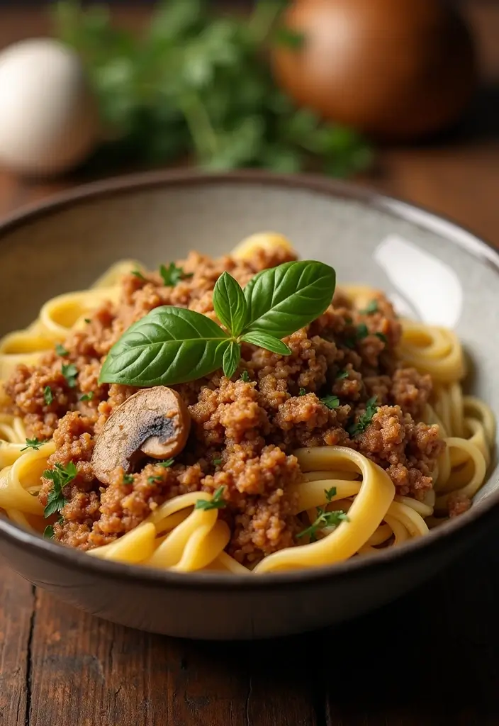 25 Ground Pork Pasta Recipes That Are Cozy and Filling 104 25 Ground Pork Pasta Recipes That Are Cozy and Filling - 16. Ground Pork and Mushroom Pasta