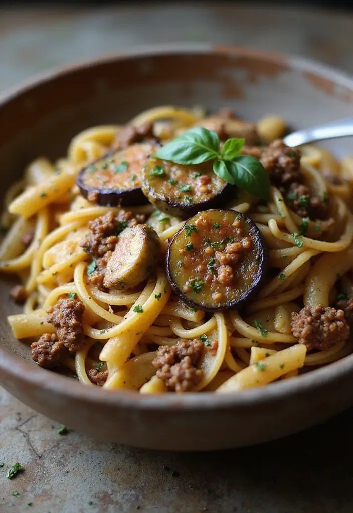 25 Ground Pork Pasta Recipes That Are Cozy and Filling 118 25 Ground Pork Pasta Recipes That Are Cozy and Filling - 18. Ground Pork and Eggplant Pasta