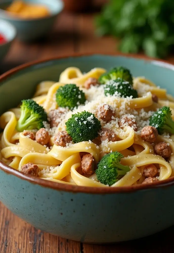 25 Ground Pork Sausage Recipes for Easy and Flavorful Dinners 6 25 Ground Pork Sausage Recipes for Easy and Flavorful Dinners - 2. Creamy Sausage and Broccoli Pasta