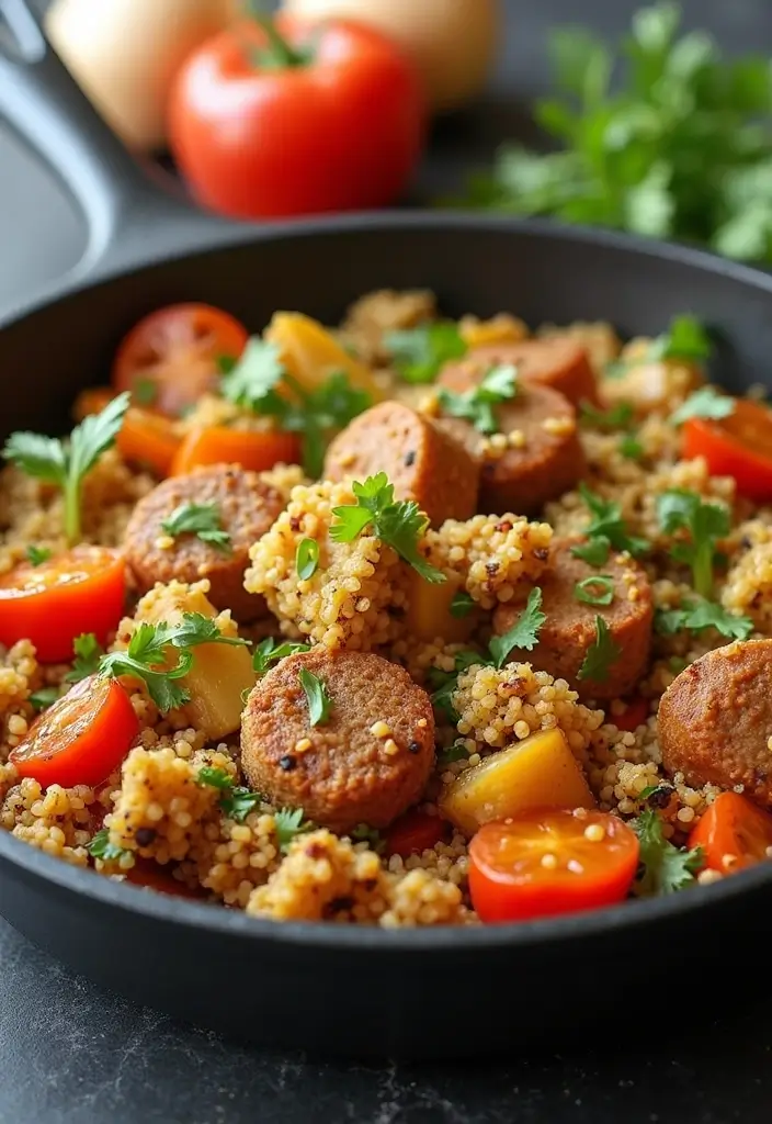 25 Ground Pork Sausage Recipes for Easy and Flavorful Dinners 13 25 Ground Pork Sausage Recipes for Easy and Flavorful Dinners - 3. One-Pan Sausage and Quinoa