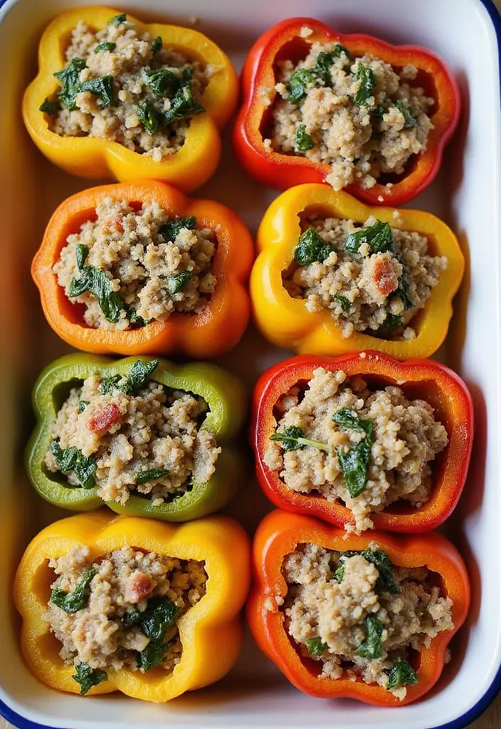 25 Ground Pork Sausage Recipes for Easy and Flavorful Dinners 27 25 Ground Pork Sausage Recipes for Easy and Flavorful Dinners - 5. Italian Sausage and Spinach Stuffed Peppers