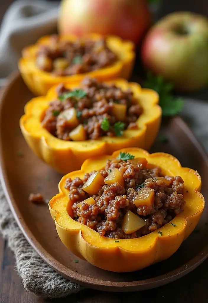 25 Ground Pork Sausage Recipes for Easy and Flavorful Dinners 48 25 Ground Pork Sausage Recipes for Easy and Flavorful Dinners - 8. Sausage and Apple Stuffed Acorn Squash