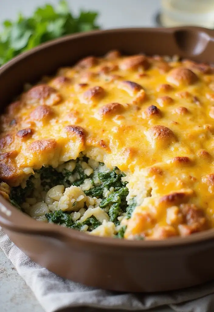 25 Ground Pork and Rice Recipes for Simple Weeknight Meals 41 25 Ground Pork and Rice Recipes for Simple Weeknight Meals - 7. Pork and Spinach Rice Bake