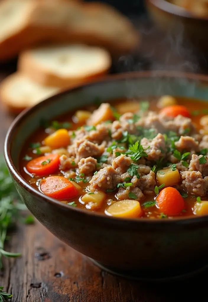 25 Healthy Ground Pork Recipes That Are High in Protein 50 25 Healthy Ground Pork Recipes That Are High in Protein - 10. Ground Pork and Vegetable Soup