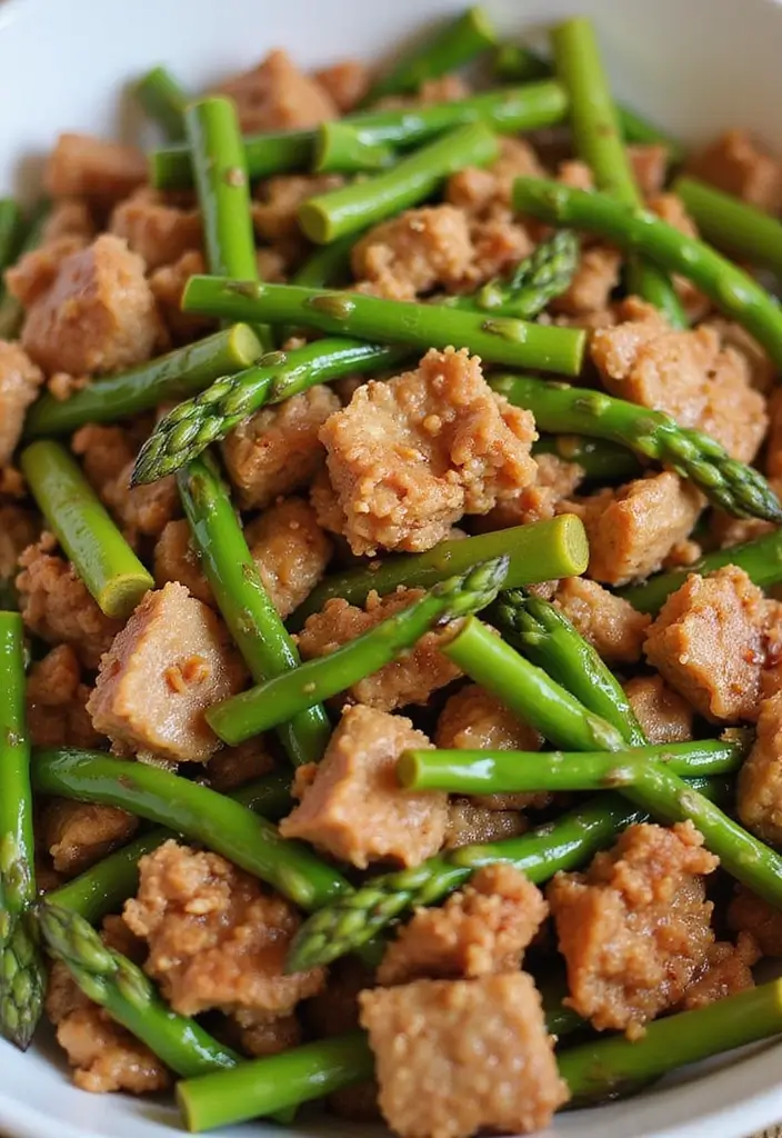 25 Healthy Ground Pork Recipes That Are High in Protein 139 25 Healthy Ground Pork Recipes That Are High in Protein - 25. Ground Pork and Asparagus Stir-Fry