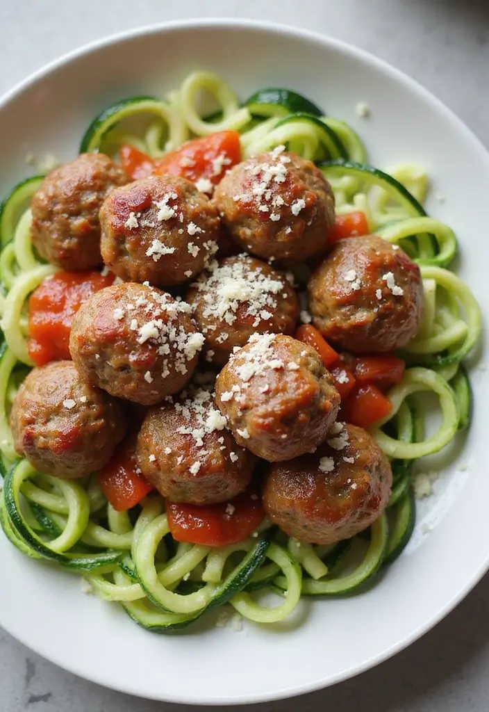 25 Healthy Ground Pork Recipes That Are High in Protein 18 25 Healthy Ground Pork Recipes That Are High in Protein - 4. Healthy Pork Meatballs with Zucchini Noodles