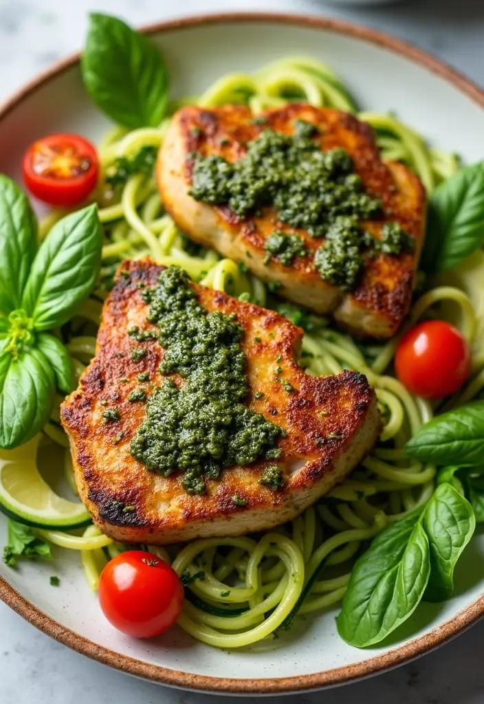 25 Healthy Pork Chop Recipes That Don’t Sacrifice Flavor 83 25 Healthy Pork Chop Recipes That Don’t Sacrifice Flavor - 13. Pesto Pork Chops