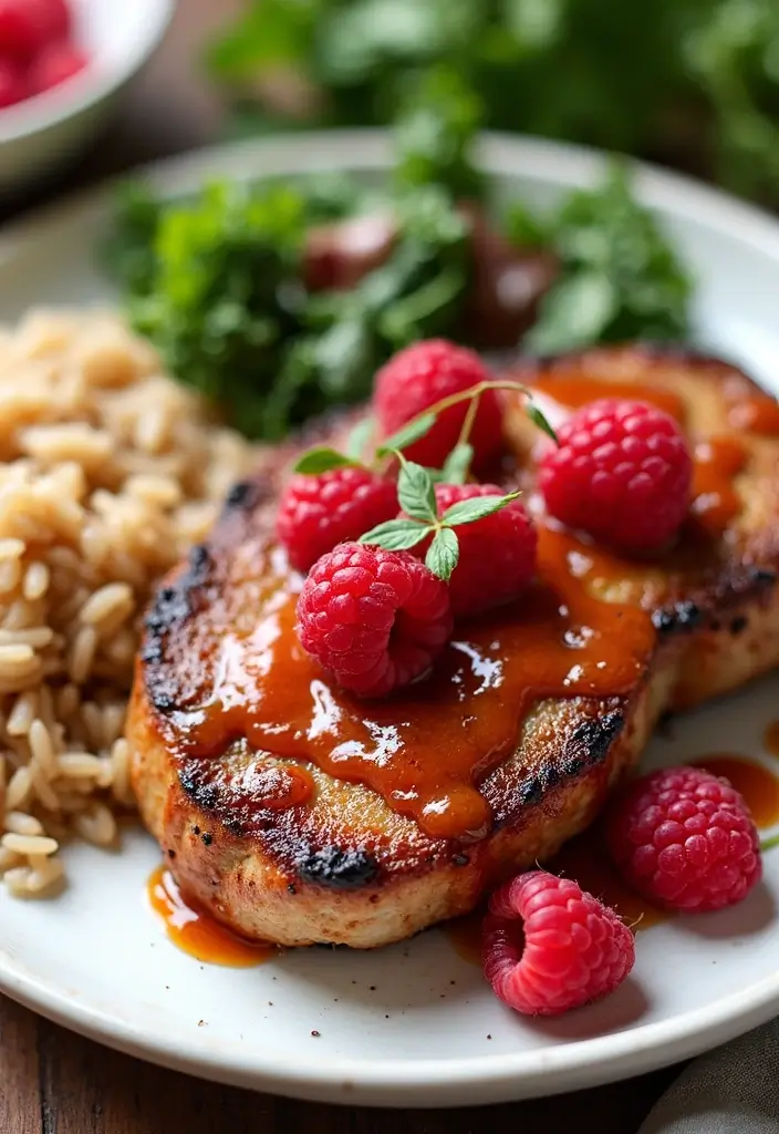 25 Healthy Pork Chop Recipes That Don’t Sacrifice Flavor 139 25 Healthy Pork Chop Recipes That Don’t Sacrifice Flavor - 21. Raspberry Chipotle Pork Chops