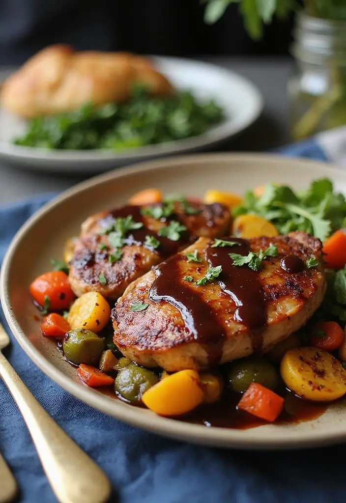 25 Pork Chop Casserole Recipes for Family Comfort Meals - 22. Balsamic Glaze Pork Chop Casserole