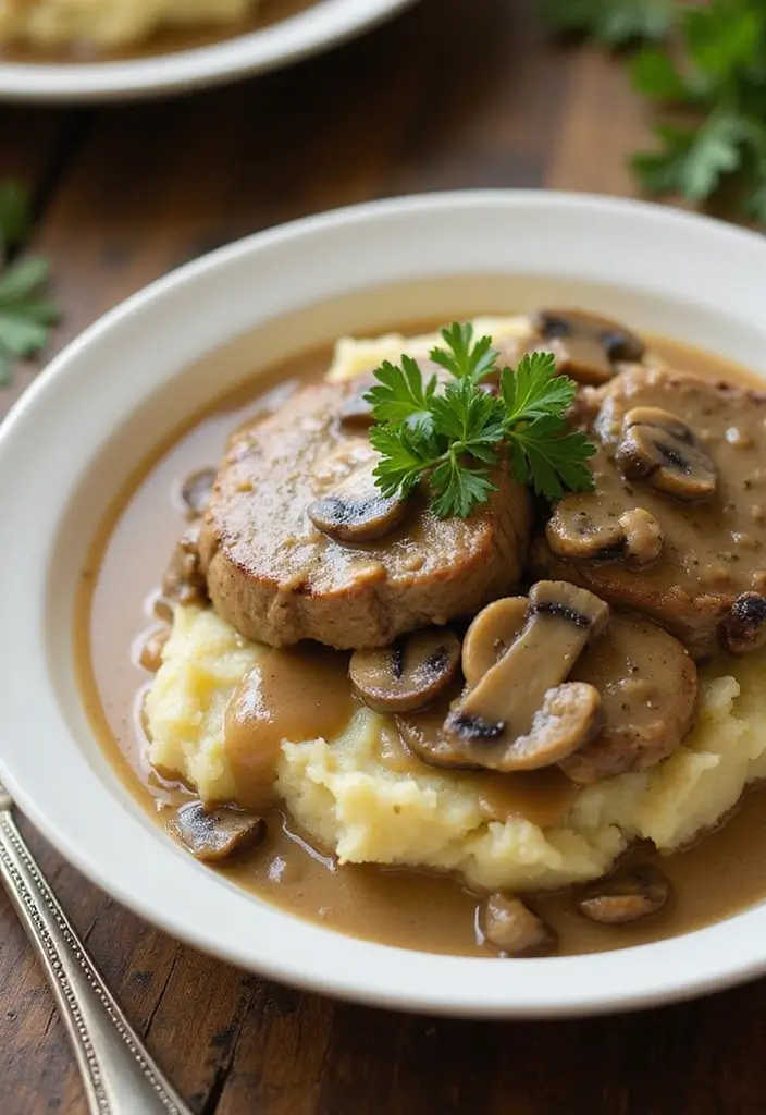 25 Pork Chop Dinner Recipes for Family Meals 15 25 Pork Chop Dinner Recipes for Family Meals - 3. Creamy Mushroom Pork Chops