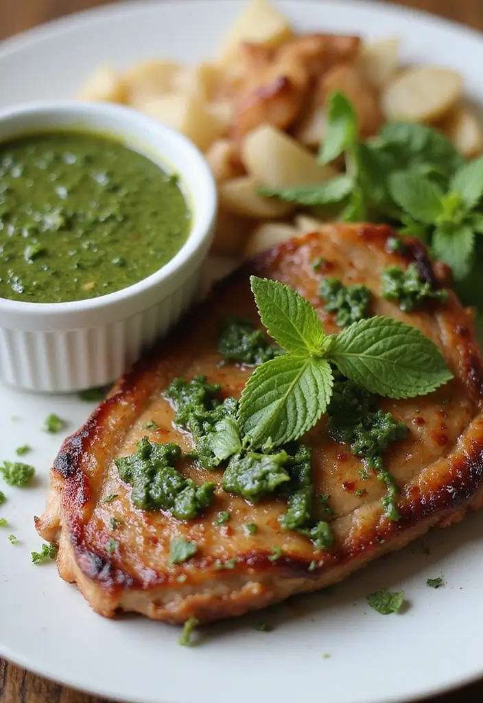 25 Pork Chop Sauce Recipes to Elevate Every Bite 84 25 Pork Chop Sauce Recipes to Elevate Every Bite - 14. Mint Chimichurri Sauce