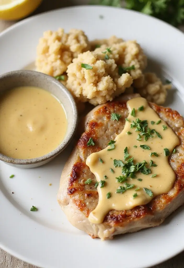 25 Pork Chop Sauce Recipes to Elevate Every Bite 133 25 Pork Chop Sauce Recipes to Elevate Every Bite - 21. Creamy Dijon and Herb Sauce