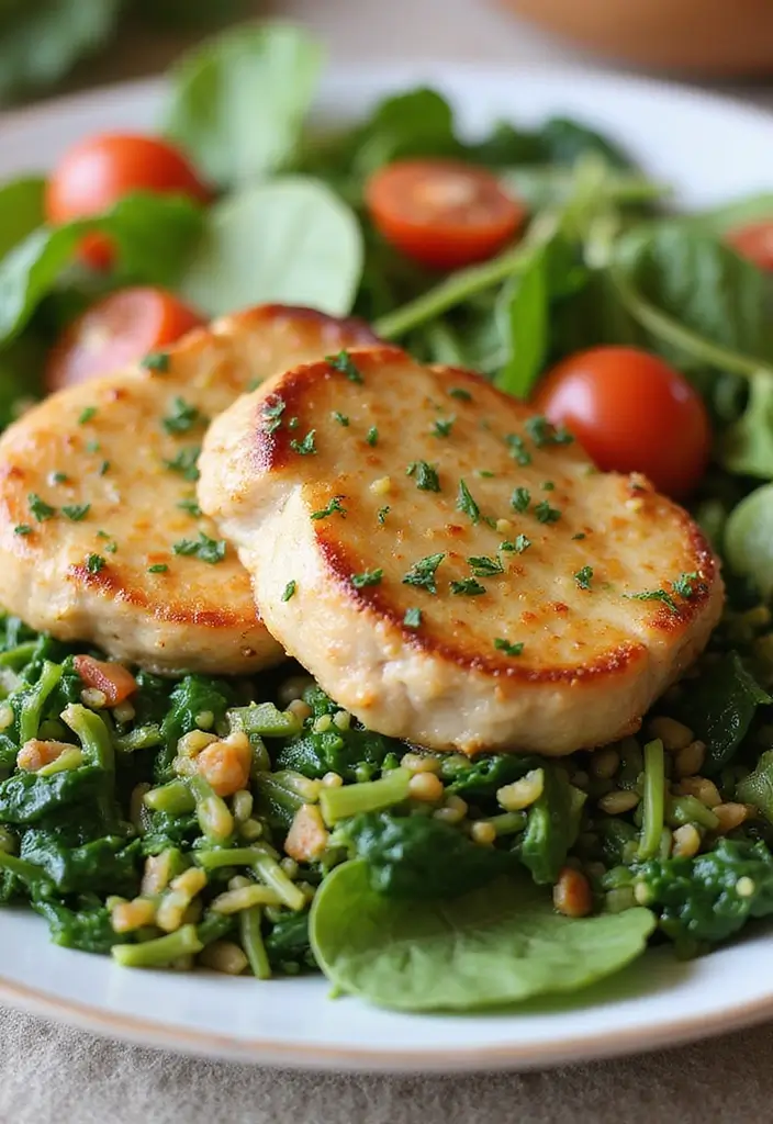 25 Pork Chop and Rice Recipes That Feel Like Comfort Food 62 25 Pork Chop and Rice Recipes That Feel Like Comfort Food - 10. Garlic Butter Pork Chops with Spinach Rice