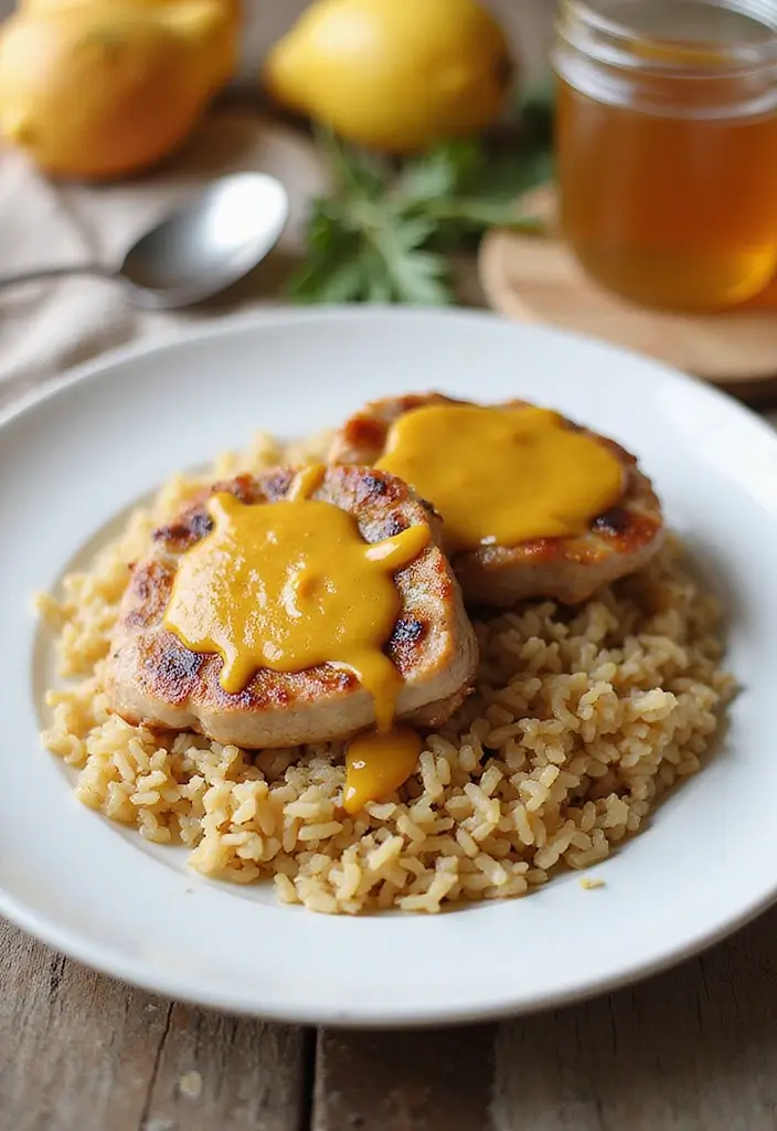 25 Pork Chop and Rice Recipes That Feel Like Comfort Food 83 25 Pork Chop and Rice Recipes That Feel Like Comfort Food - 13. Honey Mustard Pork Chops with Wild Rice