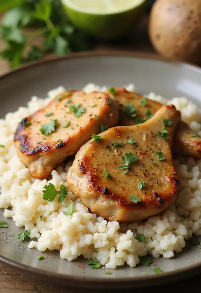 25 Pork Chop and Rice Recipes That Feel Like Comfort Food 104 25 Pork Chop and Rice Recipes That Feel Like Comfort Food - 16. Ginger Pork Chops with Coconut Rice