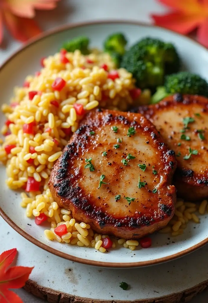 25 Pork Chop and Rice Recipes That Feel Like Comfort Food 132 25 Pork Chop and Rice Recipes That Feel Like Comfort Food - 20. Maple Ginger Pork Chops with Rice Medley