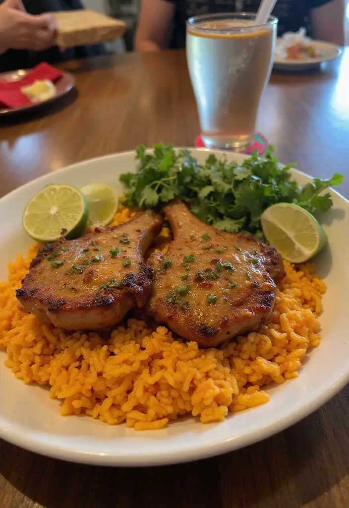 25 Pork Chop and Rice Recipes That Feel Like Comfort Food 139 25 Pork Chop and Rice Recipes That Feel Like Comfort Food - 21. Taco Seasoned Pork Chops with Cilantro Rice