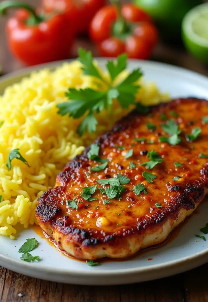 25 Pork Chop and Rice Recipes That Feel Like Comfort Food 167 25 Pork Chop and Rice Recipes That Feel Like Comfort Food - 25. Chili Lime Pork Chops with Cilantro Rice