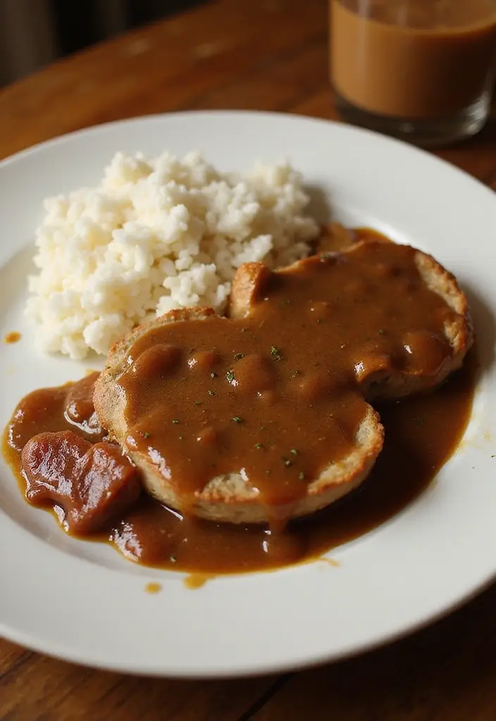 25 Pork Chop and Rice Recipes That Feel Like Comfort Food 15 25 Pork Chop and Rice Recipes That Feel Like Comfort Food - 3. Southern-Style Pork Chops with Rice and Gravy