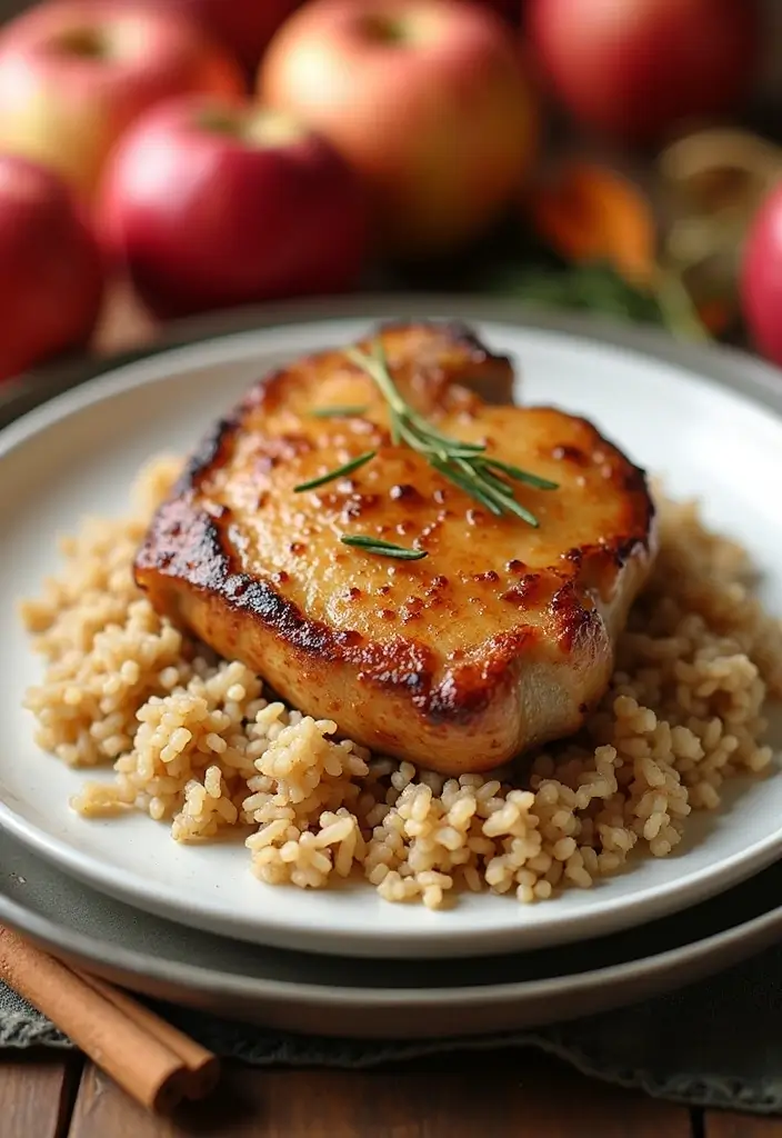 25 Pork Chop and Rice Recipes That Feel Like Comfort Food 50 25 Pork Chop and Rice Recipes That Feel Like Comfort Food - 8. Apple Cider Pork Chops with Brown Rice