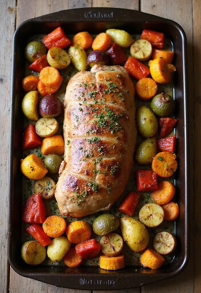25 Quick Pork Loin Recipes for Busy Nights 8 25 Quick Pork Loin Recipes for Busy Nights - 2. One-Pan Pork Loin with Veggies