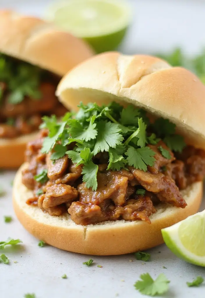 25 Shredded Pork Sandwich Recipes Perfect for Game Day 76 25 Shredded Pork Sandwich Recipes Perfect for Game Day - 12. Cilantro Lime Pulled Pork Sandwiches