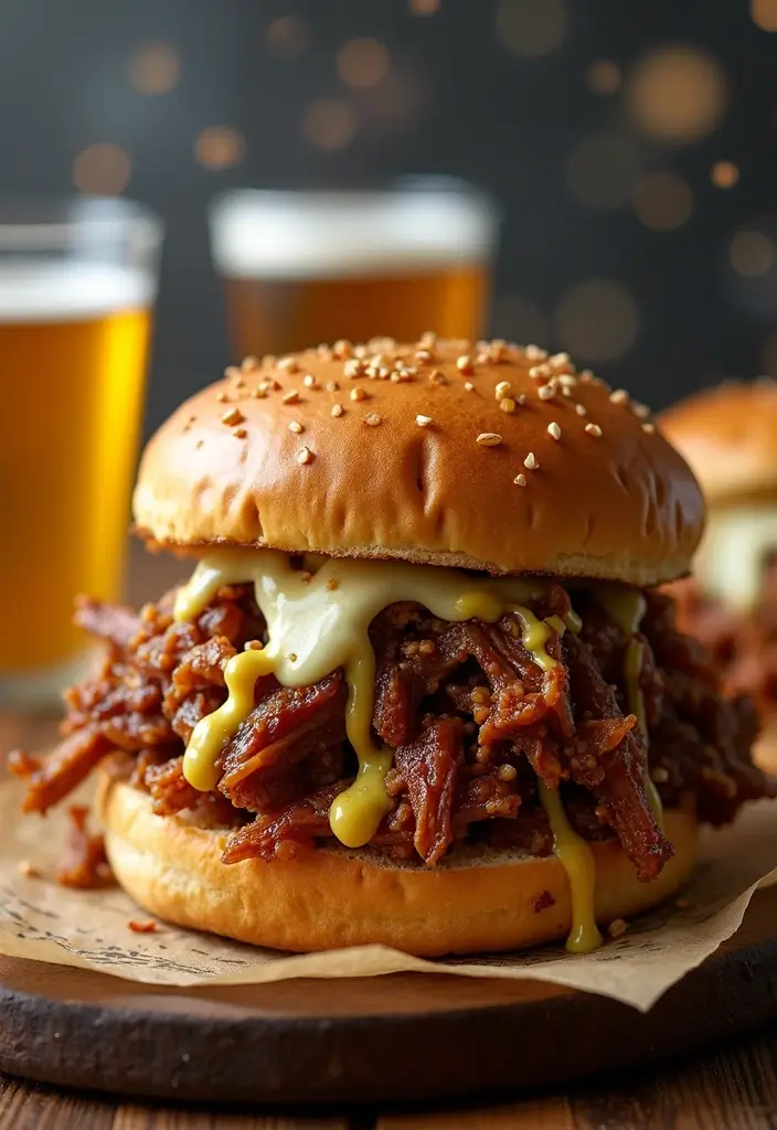 25 Shredded Pork Sandwich Recipes Perfect for Game Day 83 25 Shredded Pork Sandwich Recipes Perfect for Game Day - 13. Beer Braised Pulled Pork Sandwiches