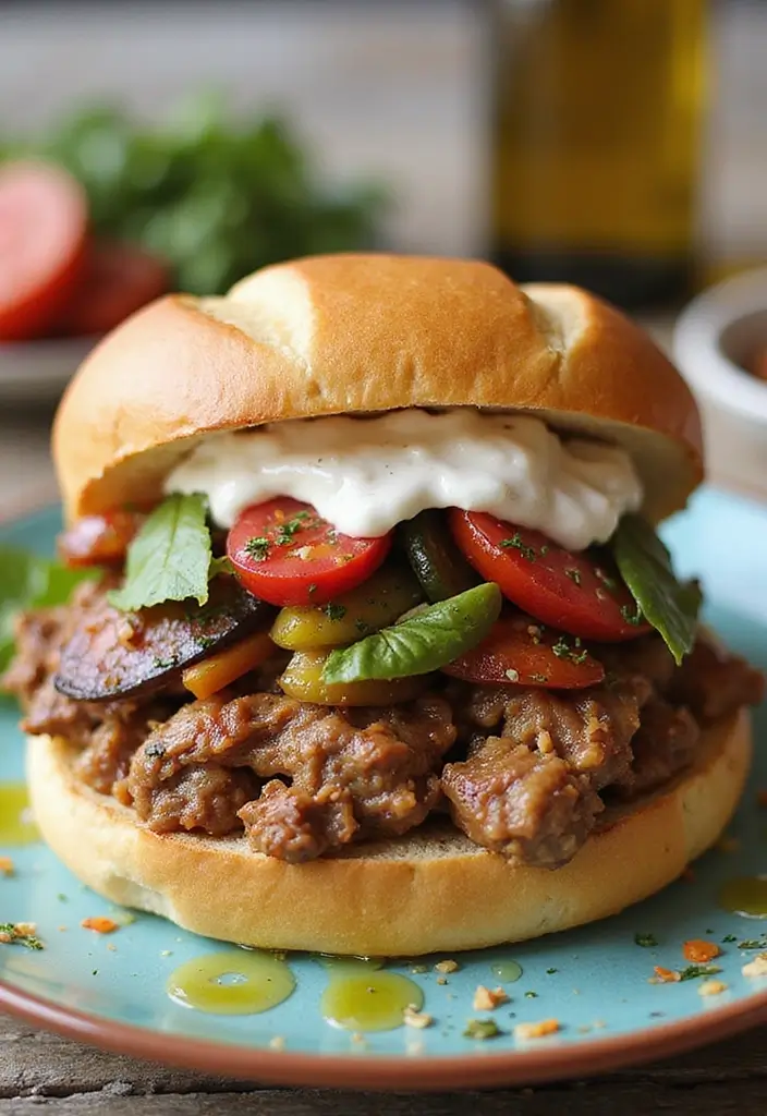 25 Shredded Pork Sandwich Recipes Perfect for Game Day 111 25 Shredded Pork Sandwich Recipes Perfect for Game Day - 17. Mediterranean Pulled Pork Sandwiches