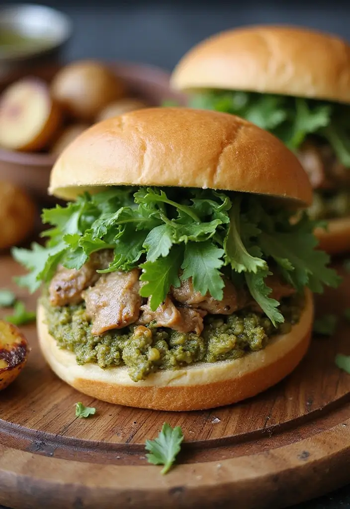 25 Shredded Pork Sandwich Recipes Perfect for Game Day 139 25 Shredded Pork Sandwich Recipes Perfect for Game Day - 21. Pesto Garlic Pulled Pork Sandwiches