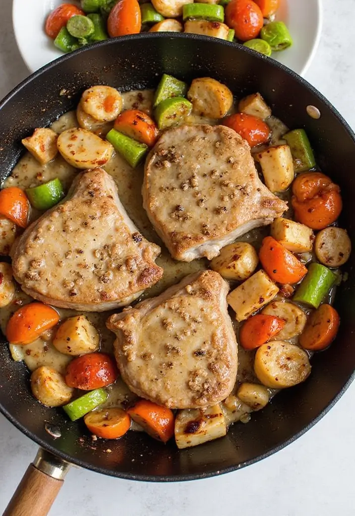 27 Filipino Pork Chop Recipes with Authentic Flavor 114 27 Filipino Pork Chop Recipes with Authentic Flavor - 18. Garlic Soy Pork Chops with Veggies