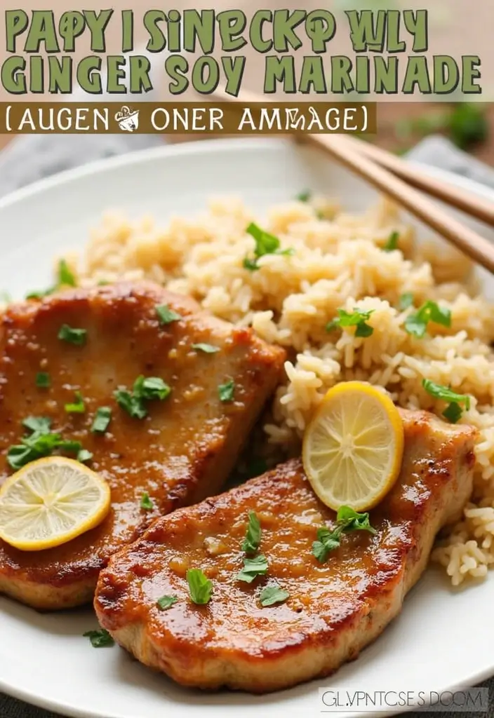 27 Filipino Pork Chop Recipes with Authentic Flavor 177 27 Filipino Pork Chop Recipes with Authentic Flavor - 27. Pork Chops with Ginger Soy Marinade