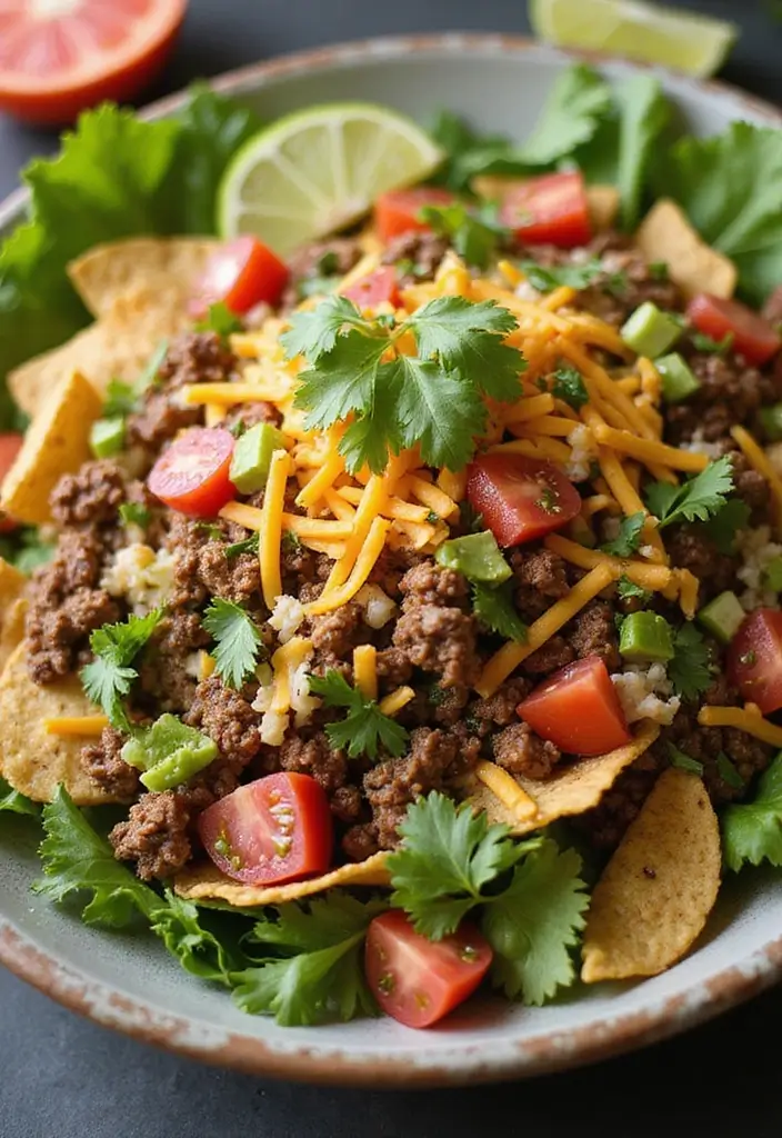 27 Ground Beef and Pork Recipes That Are Full of Flavor 61 27 Ground Beef and Pork Recipes That Are Full of Flavor - 11. Ground Beef Taco Salad