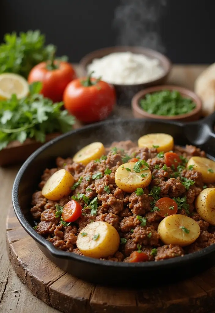 27 Ground Beef and Pork Recipes That Are Full of Flavor 113 27 Ground Beef and Pork Recipes That Are Full of Flavor - 19. Ground Beef and Potato Skillet