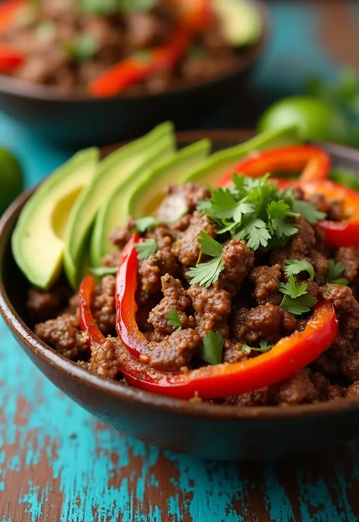 27 Ground Beef and Pork Recipes That Are Full of Flavor 134 27 Ground Beef and Pork Recipes That Are Full of Flavor - 22. Beef Fajita Bowl
