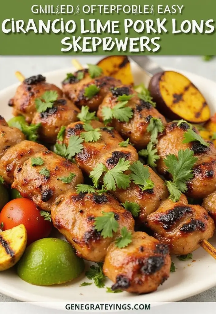 27 Mexican Pork Loin Recipes Full of Bold Flavor 28 27 Mexican Pork Loin Recipes Full of Bold Flavor - 6. Cilantro Lime Pork Loin Skewers