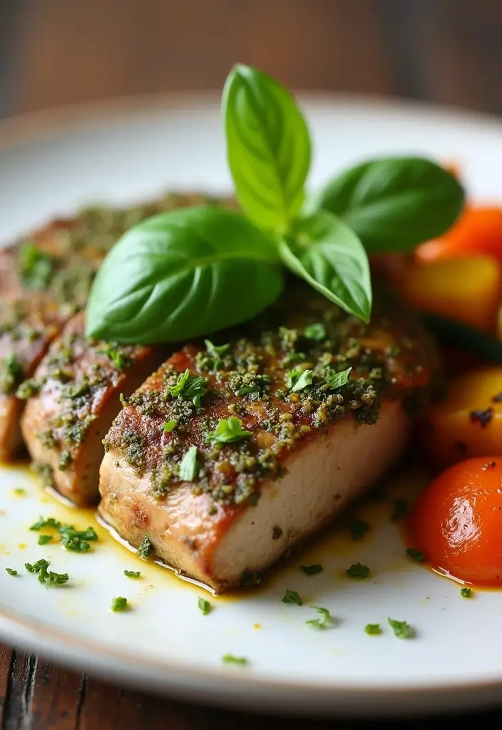 27 Roasted Pork Tenderloin Recipes That Always Impress - 18. Pesto Crusted Pork Tenderloin