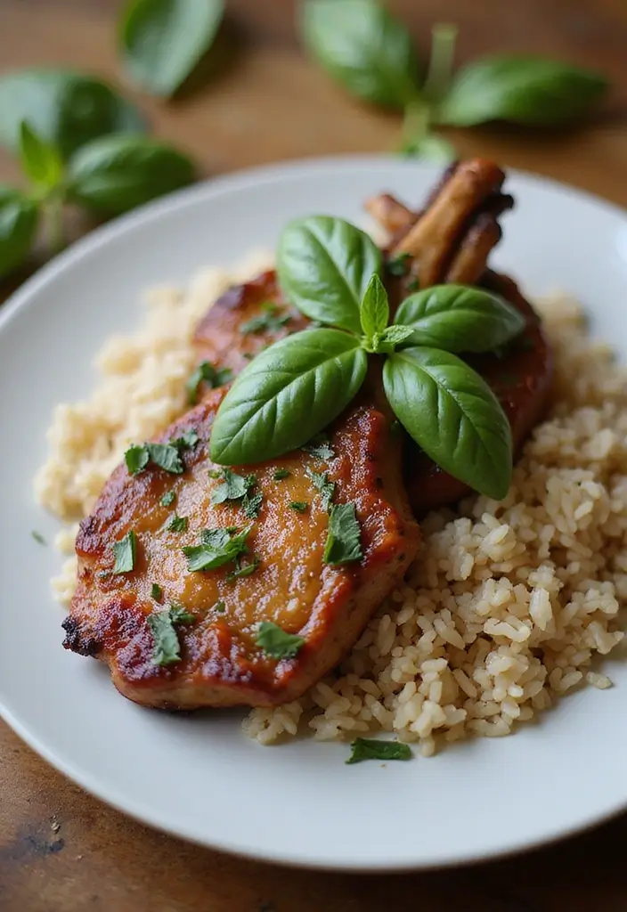 28 BBQ Pork Chop Recipes That Bring the Grill Indoors - 16. Thai Basil Pork Chops