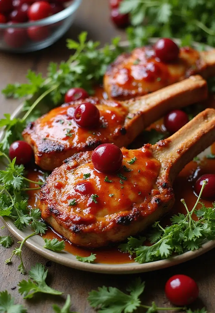 28 BBQ Pork Chop Recipes That Bring the Grill Indoors - 24. Cherry BBQ Pork Chops