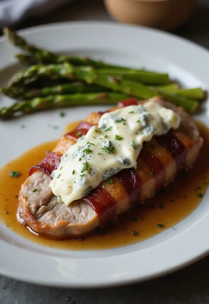 28 Bacon Wrapped Pork Tenderloin Recipes That Impress Every Guest 115 28 Bacon Wrapped Pork Tenderloin Recipes That Impress Every Guest - 19. Bacon-Wrapped Pork Tenderloin with Blue Cheese Crust