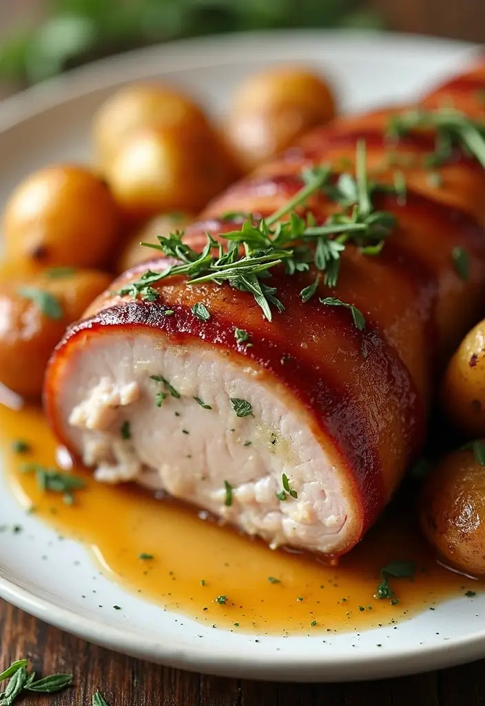 28 Bacon Wrapped Pork Tenderloin Recipes That Impress Every Guest 144 28 Bacon Wrapped Pork Tenderloin Recipes That Impress Every Guest - 24. Bacon-Wrapped Pork Tenderloin with Mustard Herb Glaze