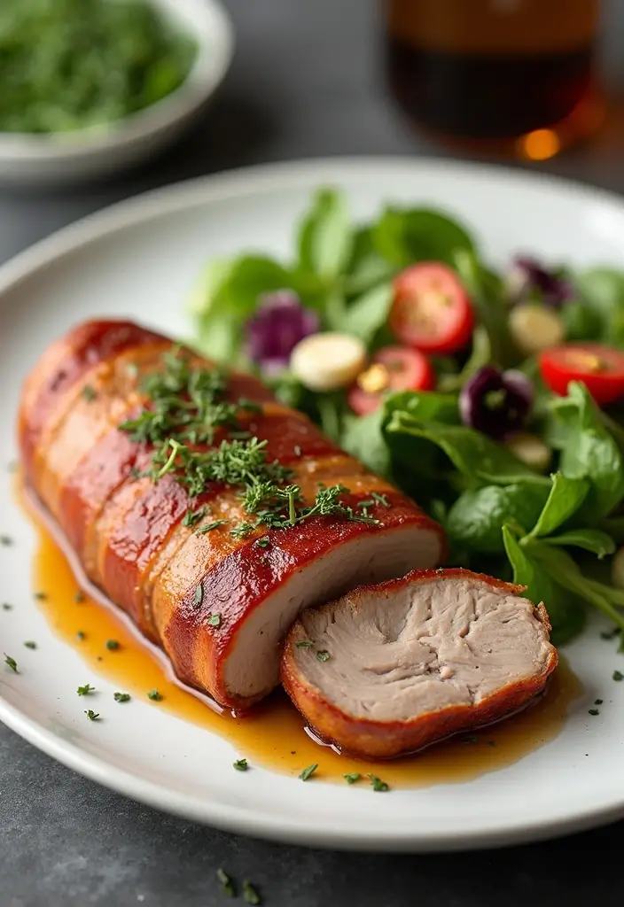 28 Bacon Wrapped Pork Tenderloin Recipes That Impress Every Guest 13 28 Bacon Wrapped Pork Tenderloin Recipes That Impress Every Guest - 3. Herb and Garlic Bacon-Wrapped Pork Tenderloin