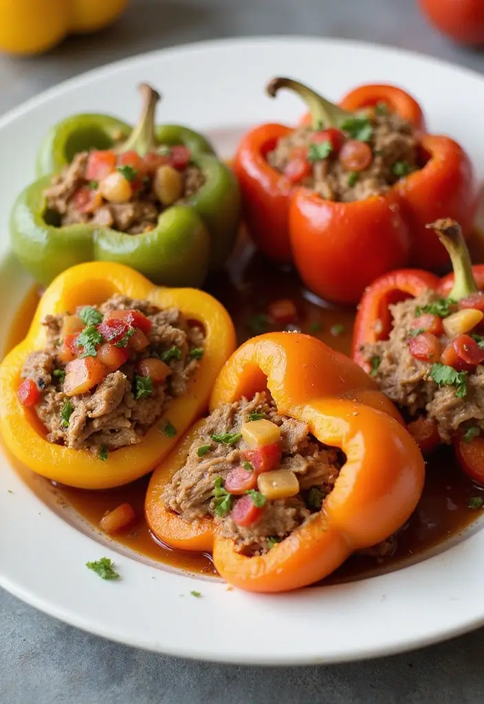 28 Leftover Pork Roast Recipes That Taste Even Better the Next Day 102 28 Leftover Pork Roast Recipes That Taste Even Better the Next Day - 16. Pork Roast Stuffed Bell Peppers