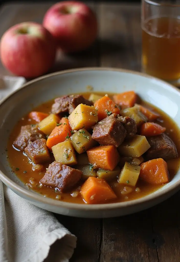 30 Easy Pork Belly Recipes That Melt in Your Mouth - 8. Pork Belly and Apple Cider Stew
