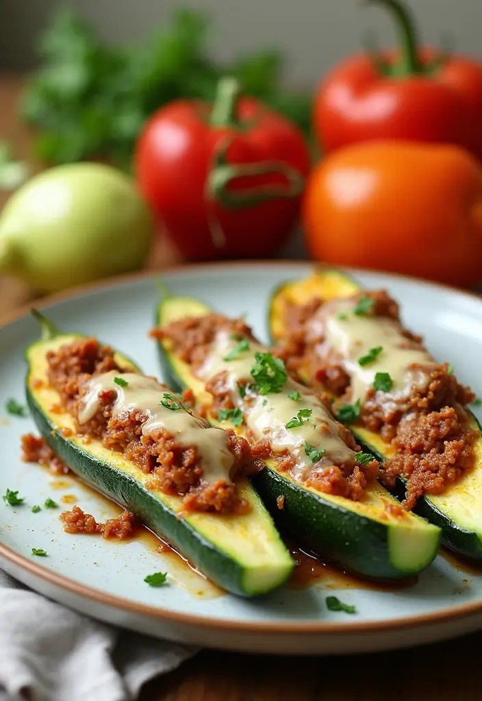 30 Keto Ground Pork Recipes That Are Low Carb and Satisfying - 17. Ground Pork Stuffed Zucchini Boats