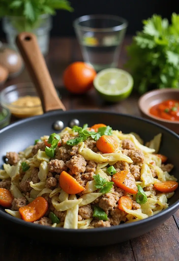30 Keto Ground Pork Recipes That Are Low Carb and Satisfying - 18. Pork and Cabbage Stir-Fry